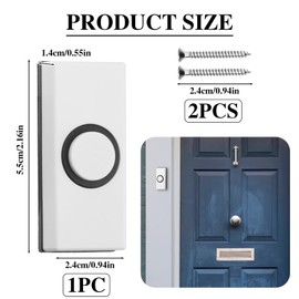 Wired Door Bell Button, Universal Wired Doorbell Push with 2Pcs Screws 55*24*14mm Wall Mounted Non-Illuminated Weatherproof Plastic Button Fits Most Doorbell Chimes for Home Garage Warehouse (White)
