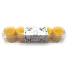Allnations Candle Co. 100% Beeswax Tealight Candles. 4 to 5 Hours Long Burn Each - for Home, Mother’s Day, Rituals, Prayer, Party, Room Table Decoration - Unscented - Smokeless -10pcs (Yellow)