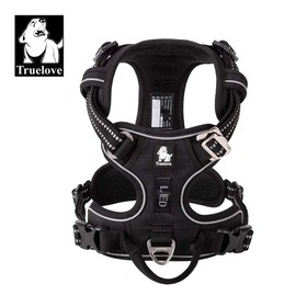 Dog Harness No Pull Adjustable Reflective Step-in Soft Nylon For Small Large Pet TLH56512(L, Black)