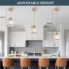 RUIBOOXIN Gold Glass Pendant Lights Kitchen Island, Water Ripple Round