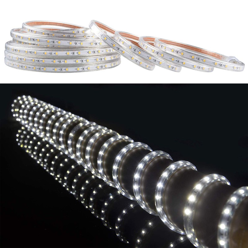 SURNIE 50ft LED Rope Lights Outdoor Waterproof, 110V Flexible Daylight