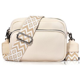 GASSDA Crossbody Bag Women's Small Shoulder Bag Women's PU Leather Handbag Women's Small Bags with Removable Shoulder Strap, beige, Fashionable