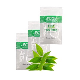 ECO amenities Travel Size Body Wash Bulk - Hotel Supplies for Guests - Great for Vacation Rental and Airbnb Toiletries - Body Wash for Men & Women - Green Tea Scent - 72 pack, 1.0 fl oz (30ml) Tubes