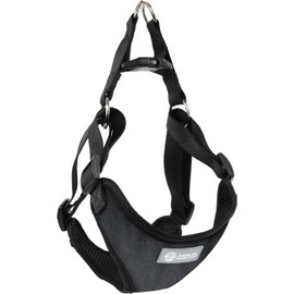 AKC Striped Step-in Dog Harness – No Pull Adjustable Vest with Dual D-Rings, Easy On/Off – Small, Medium & Large Sizes in Black, Gray, Navy & Red