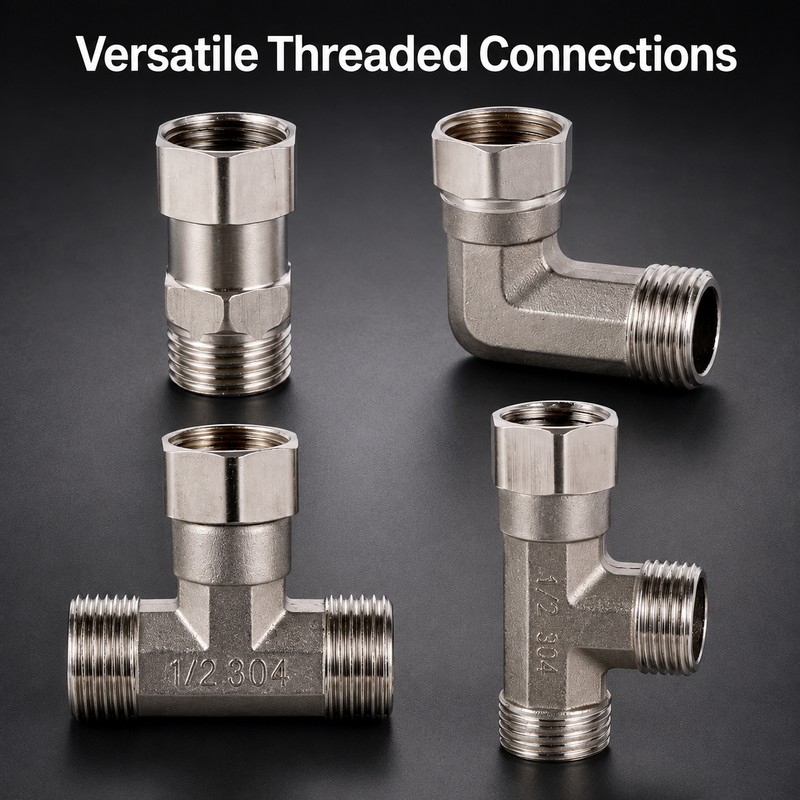 1/2 Inch BSP Stainless Steel Pipe Fittings – Tee, Elbow,
