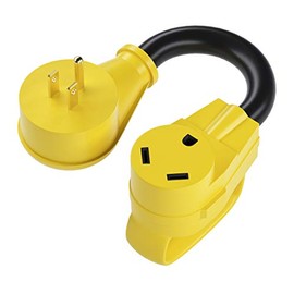 GearIT RV Dogbone Adapter - 15 AMP to 30 AMP Heavy Duty RV Cord | Newest Updated Version | - 15 AMP Male (NEMA 5-15P) to 30 AMP Lock (NEMA TT-30R) 12 inch, 1 Foot
