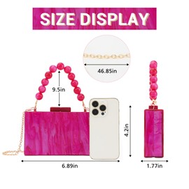 EVEOUT Women Acrylic Evening Clutch Handbag Marbling Bride Purse Shoulder Bag for Party Wedding