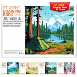 A4 Sketchbook for Artists (Pack of 1) – 36 Pages (18 Sheets) | 100 GSM Premium Cartridge Paper | Drawing & Painting Pad for Kids, Students & Professionals | Art Journal for Sketching & Colouring