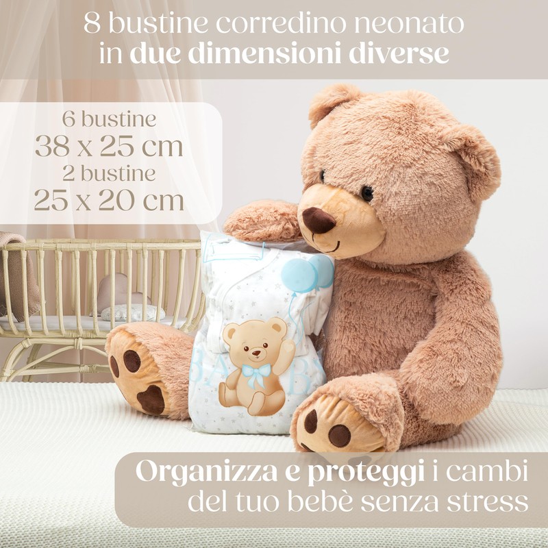 Wellode® Newborn Hospital Pouch Teddy Bear, lightblue, Teddy bear