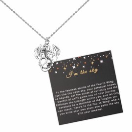 FW Merch Fourth W Inspire Necklace Flying Dragon Necklace FW Jewelry Fantasy Gifts Dragon Rider Gift(SKY NE)