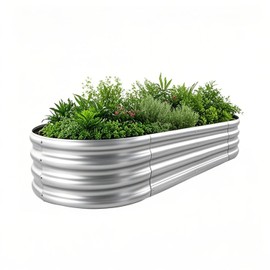 YILIFEIDA Galvanized Raised Garden Bed Outdoor – Large Metal Planter Box for Vegetables, Flowers, and Herbs – Heavy Duty Steel Raised Bed for Backyard Gardening – Rust-Resistant Flower Bed 4x2x1ft