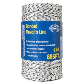 HONGDA Professional Masonry String Lines, 685 Feet #24 Bonded Braided Nylon Mason Line, Durable and Versatile String for Masonry, Construction, Gardening, and DIY Projects