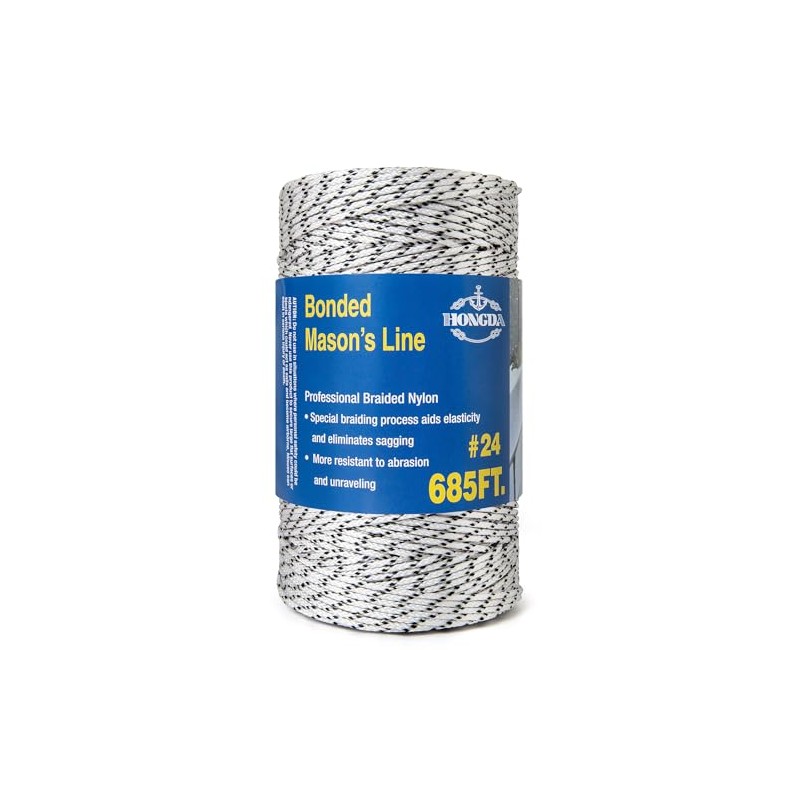 HONGDA Professional Masonry String Lines, 685 Feet #24 Bonded Braided