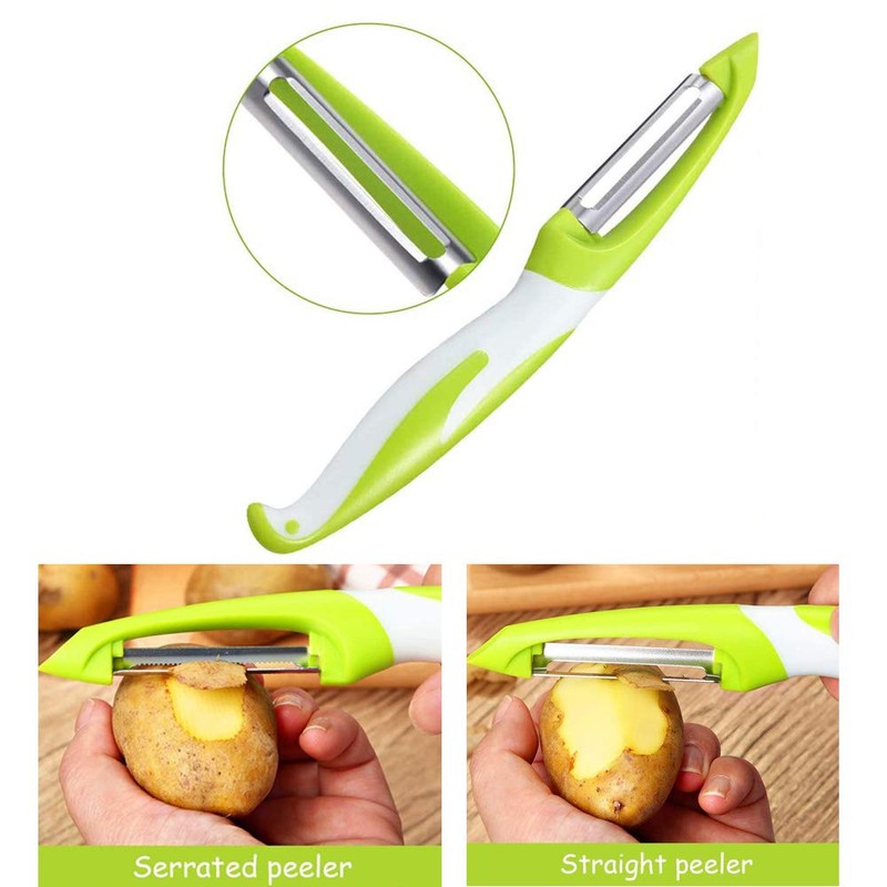 Aiqeer 2 Pcs Multifunction Peelers Set, Vegetable Peeler, Fruit Peeler,