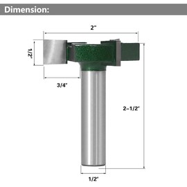 Yakamoz Industrial Grade 1/2 Inch Shank CNC Spoilboard Surfacing Router Bit Slab Flattening Surface Planing Router Bit Woodworking Tool