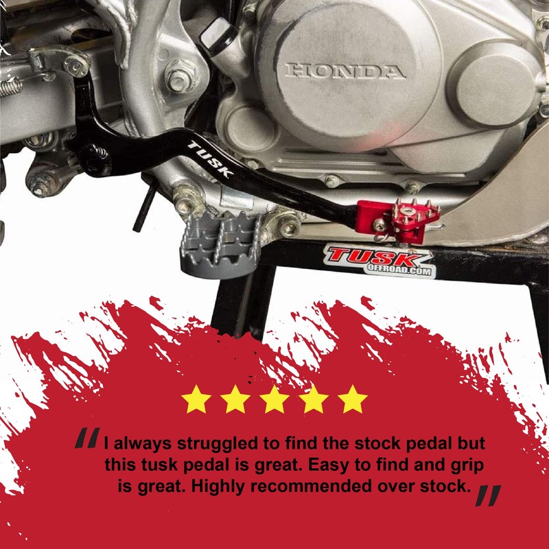 TUSK Aluminum Brake Pedal Red Tip - Fits: Honda CRF150F