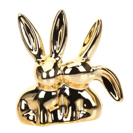 Porta Anillos Expositor De Anillos Cerámico Tamaño Pequeño Figura De Conejo Diseño Estable Decoración Para Tocador y Joyería Organizador Portátil