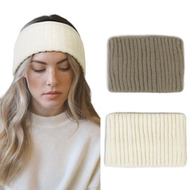 AKTVSHOW 2 Packs Knit Headbands for Women Winter Ear Warmers Cold Weather Wide Knitted Head Wraps Turban Non Slip Girls Fashion Warm Hairbands Hair Accessories