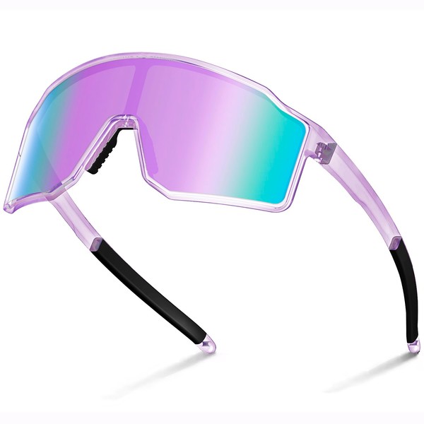 SPOSUNE UV400 Polarized Softball Sunglasses, TR90 Sports Glasses for Running,