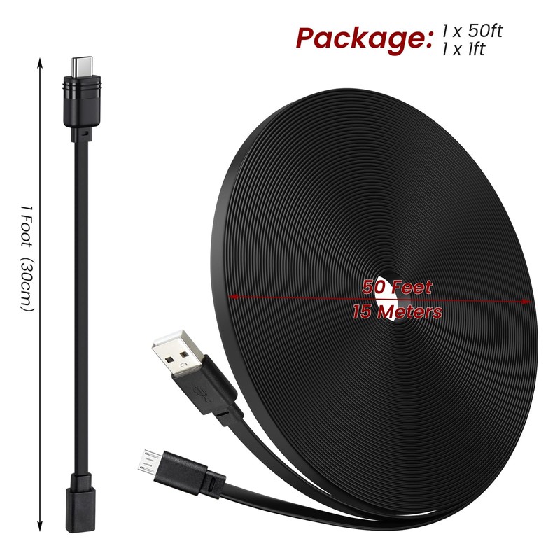 weishan 50ft Power Extension Cable Compatible with Blink Mini 2,