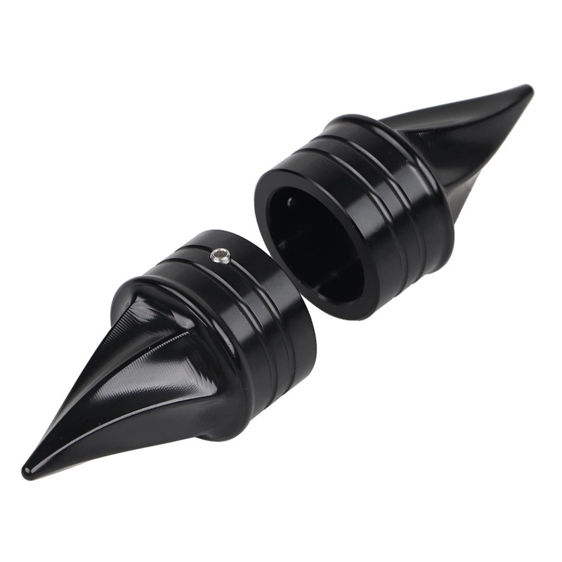 Unbranded Black Twisted Front Axle Cap Nut Covers For Harley