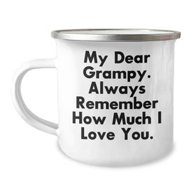 Funny Grampy Gifts for Men, My Dear Grampy Camping Mug, Christmas Unique Gifts from Men to Grampy, 12oz Stainless Steel Mug, Inspirational Quote