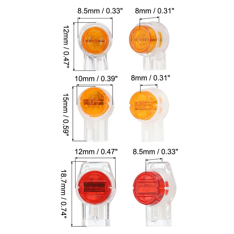 sourcing map UY/UR/UB Wire to Wire Connector K1/K2/K3 Corrosion Resistant