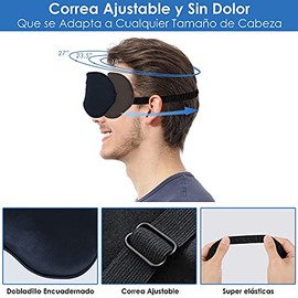 SlowTon Antifaces para Dormir, Suave Seda Cómoda Correa Ajustable                                                                                     