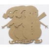 Unbranded (3) SKATING SNOWMAN - Bare Christmas Chipboard Die Cuts