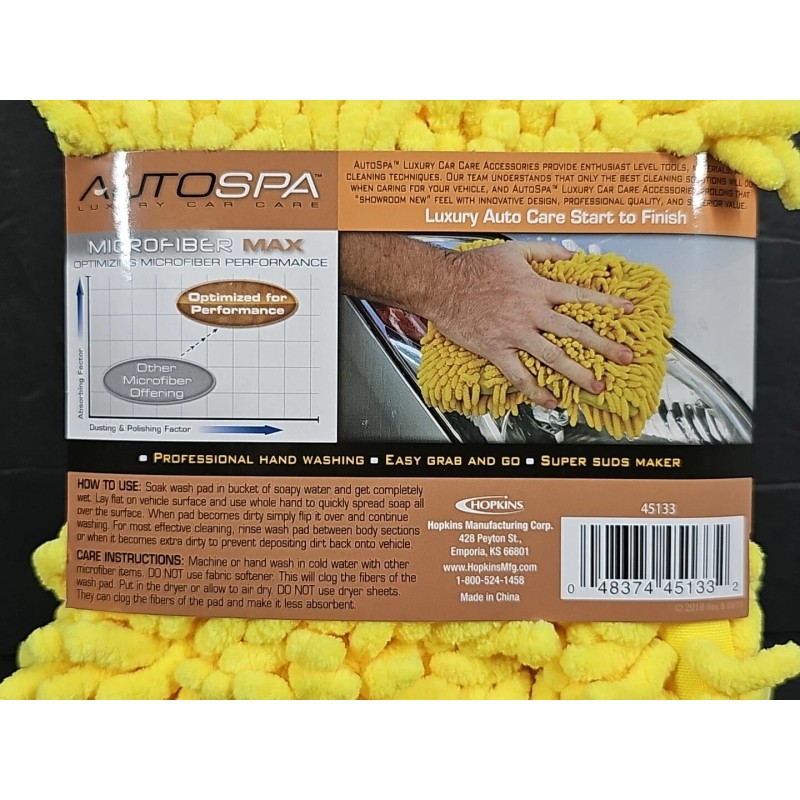 AutoSpa Car Care Microfiber Max Premium Wash Pad Super Suds