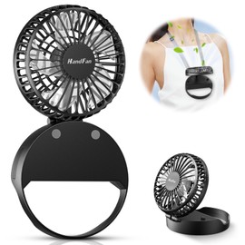 HandFan Portable Fan, Small Fan, Handheld, 4-in-1, Handheld, Neck Hanging, Wall Mounted, Desktop Fan, 3 Levels of Air Flow Adjustment, 180° Folding, Type-C Charging, Heatstroke Prevention