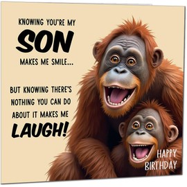 Funny Birthday Card for God Son Nothing You Can Do About It Monkey Hilarious Birthday Card from Godparent