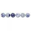 GLOBEDECOR Set/6 Blue Ceramic Orbs Decorative Balls Spheres Tray Vase