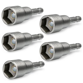 Utoolmart 1/4" Quick-Change Hex Shank 10mm Nut Setter Driver Drill Bit, 65mm Length, Metric No-magnetic 5 Pcs