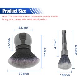 LAINLOY 2PCS Car Detailing Brushes, Ultra Soft Bristles Dusting Brushes with Storage Rack, Curveball XL Synthetic Brushes, Covers Large Area Cleaning Tool for Inside or Outside Vehicles (Grey)