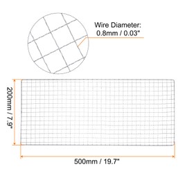 HARFINGTON Square BBQ Grill Net 20x50cm Galvanized Iron Barbecue Mesh Mat for Baking Smoking Charcoal Grilling Roasting