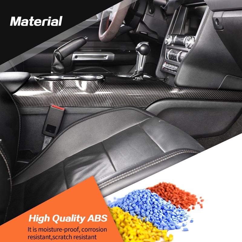 JeCar for Mustang Center Console Carbon Fiber Interior Gear Shift