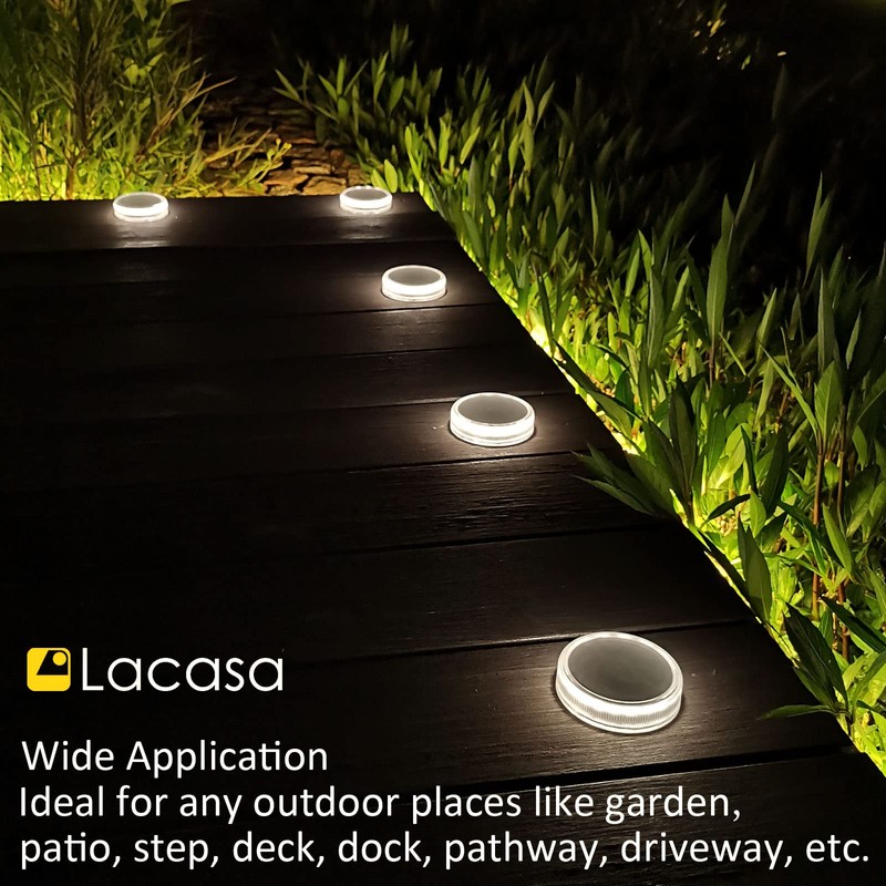 Lacasa Solar Deck Lights Outdoor Waterproof LED Solar Step Lights