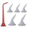 Red Long Curved Rubber Nozzle and 5 White Small Curved