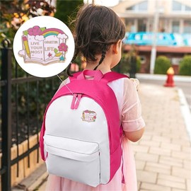 Positive Quotes Pin Live Your Most Creative Life Letter Hard Enamel Pin Pastel Book Shape Brooch Pin Badge Cartoon Cute Lapel Pin Inspirational Brooch Pin Badge for Women Clothing Bag Hat Decoration