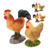 Outanaya 6Pcs Mini Chick Figurines Lifelike Rooster Hen Models for