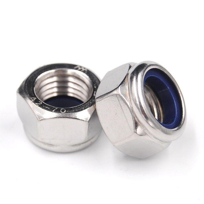 Yesmin 12 PCS M8 Hex Nuts,Stainless Steel Lock Nuts,Nylon Insert