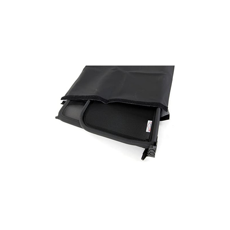 Wind Deflector Bag 120 x 30 cm Black Faux Leather