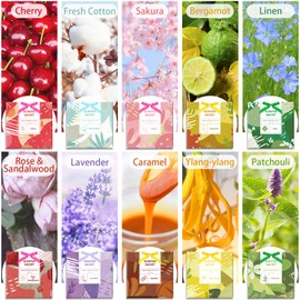 Scented Sachets, Wardrobe Fresheners Hanging Sachet Bags, 10 Different Fragrance for Cars, Room Wardrobe Bathrooms, 10 Packs Large Size Sachets