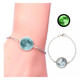 Veraly Pulsera Luna/galaxia Brilla En La Obscuridad Color Rosa Largo 22 Cm