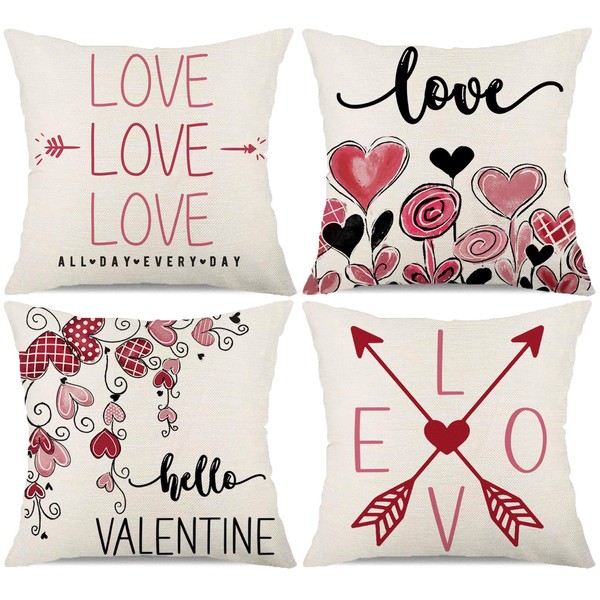 Faromily Valentine's Day Throw Pillow Covers 18 x 18 Inch
