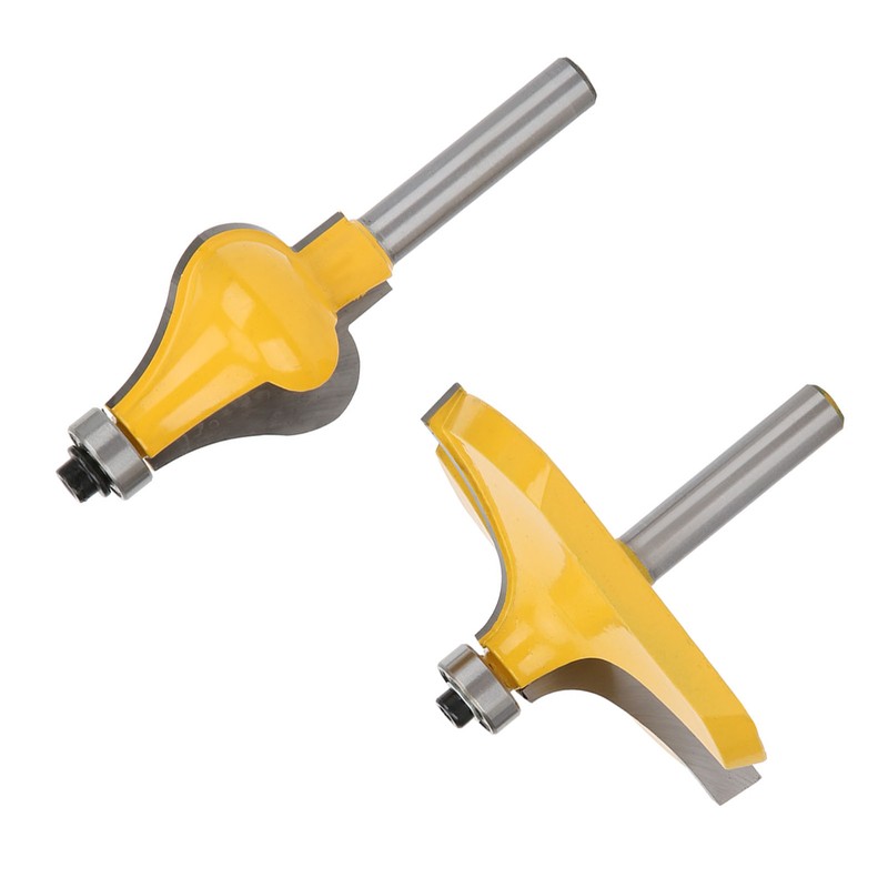 2pcs 8mm Shank Armrest Handrail Router Bit Set with Bearing