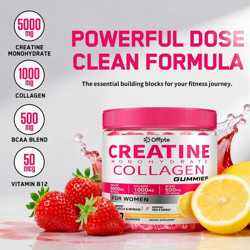 Creatine for Women with Collagen & BCAAs, 120 Ct Creatine