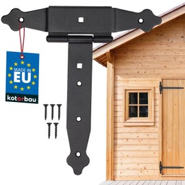 KOTARBAU® Cross Hinges 200 mm Shutter Hinge Hinge Band Plate Construction Fittings Gate Fitting Wood Connection Throwing Hinge T-Hinge T-Band Powder Coated