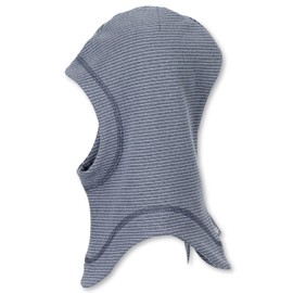 Sterntaler Girls' Striped Scarf Hat - Baby and Children's Hat Made of Warm Microfleece, Blue blend